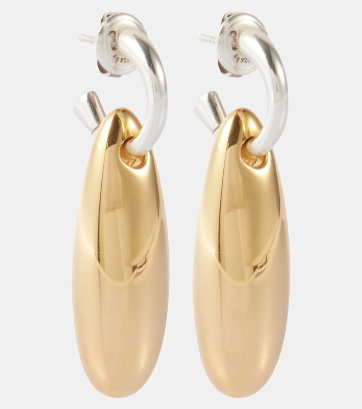 Bottega Veneta Ellipse Small gold-plated sterling silver earrings