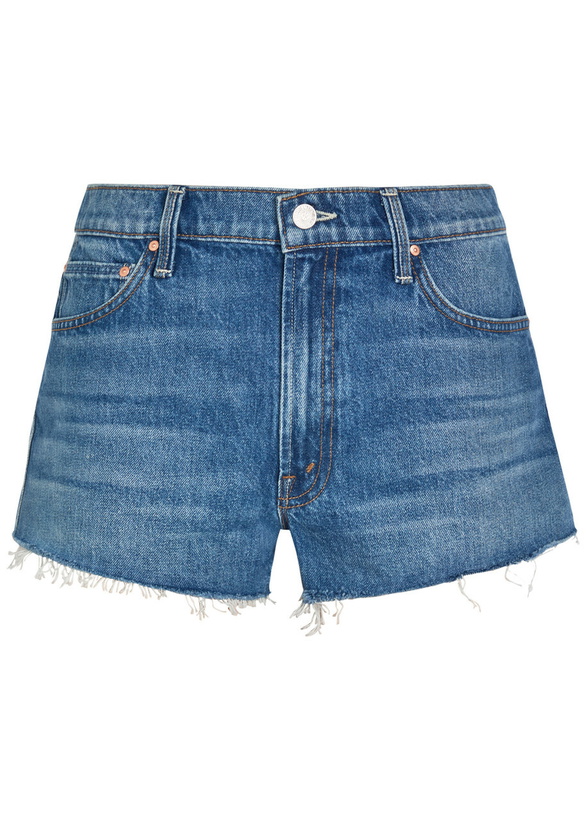 Photo: Mother The Dodger Fray Denim Shorts Blue