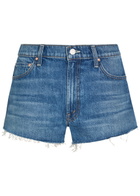 Mother The Dodger Fray Denim Shorts Blue