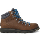 Sorel - Madson II Suede-Trimmed Textured-Leather Hiking Boots - Brown