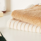 Tekla Fabrics Organic Terry Bath Towel in Sienna Stripes