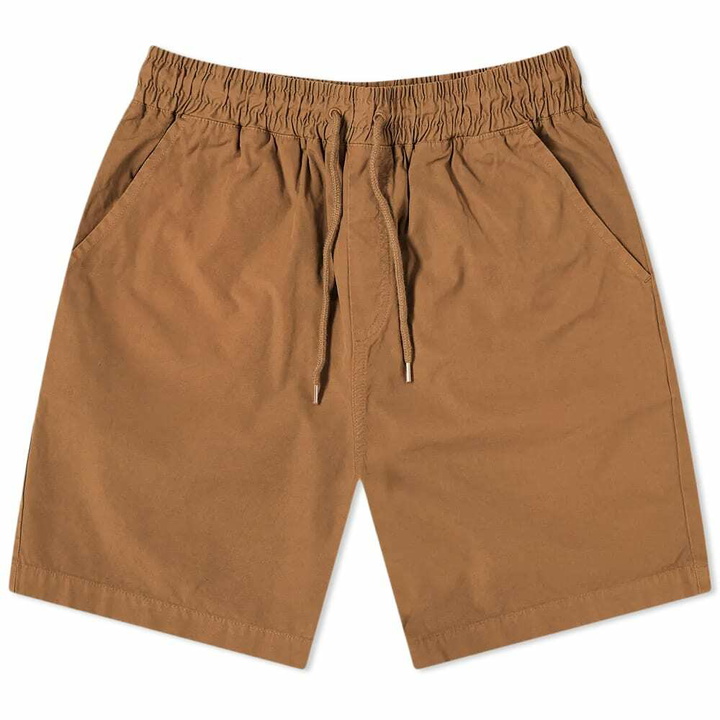 Photo: Colorful Standard Men's Classic Organic Twill Shorts in Sahara Camel