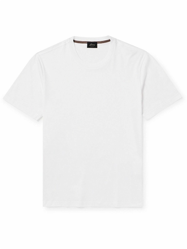 Photo: Brioni - Cotton-Jersey T-Shirt - White