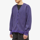 Needles Men's Houndstooth Cardigan in Purple