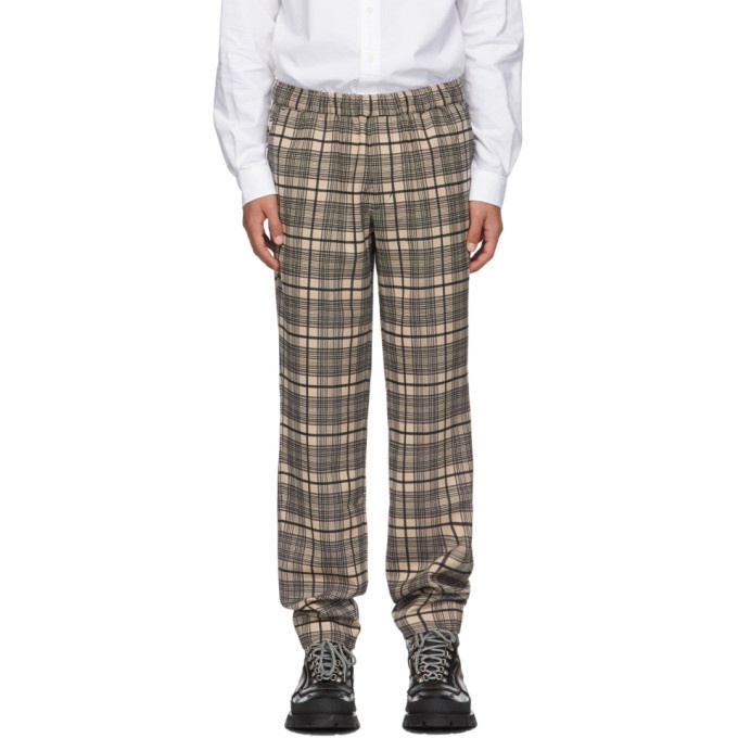 Photo: Schnaydermans Khaki and Black Wool Checked Pop Trousers