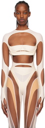 Mugler White Cutout Bodysuit