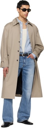 TONYWACK Beige Cotton Twill Single-Breasted Over Coat