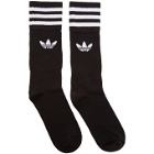 adidas Originals Three-Pack Black Solid Crew Socks