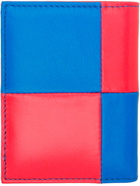 COMME des GARÇONS WALLETS Pink & Blue Fluo Squares Card Holder