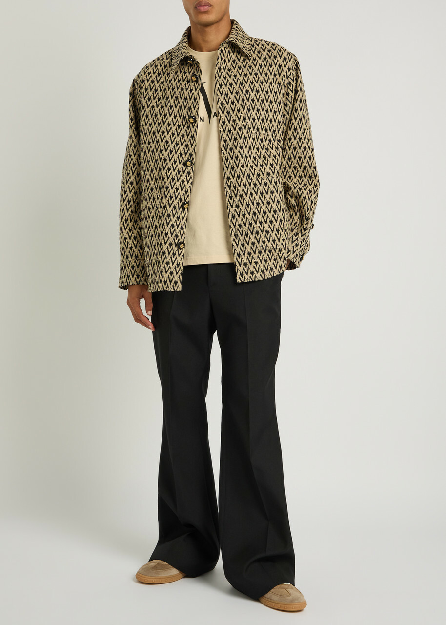 Valentino Garavani Flared-leg Twill Trousers Black