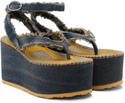 Diesel Blue SA-Nikola Denim Heeled Sandals