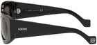 Loewe Black Oval Flat Top Sunglasses