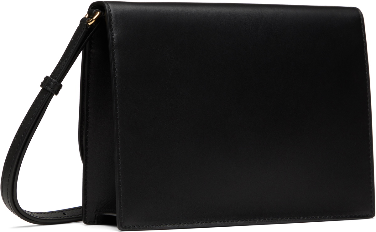 Dolce&Gabbana Black Calfskin 'DG' Logo Crossbody Bag