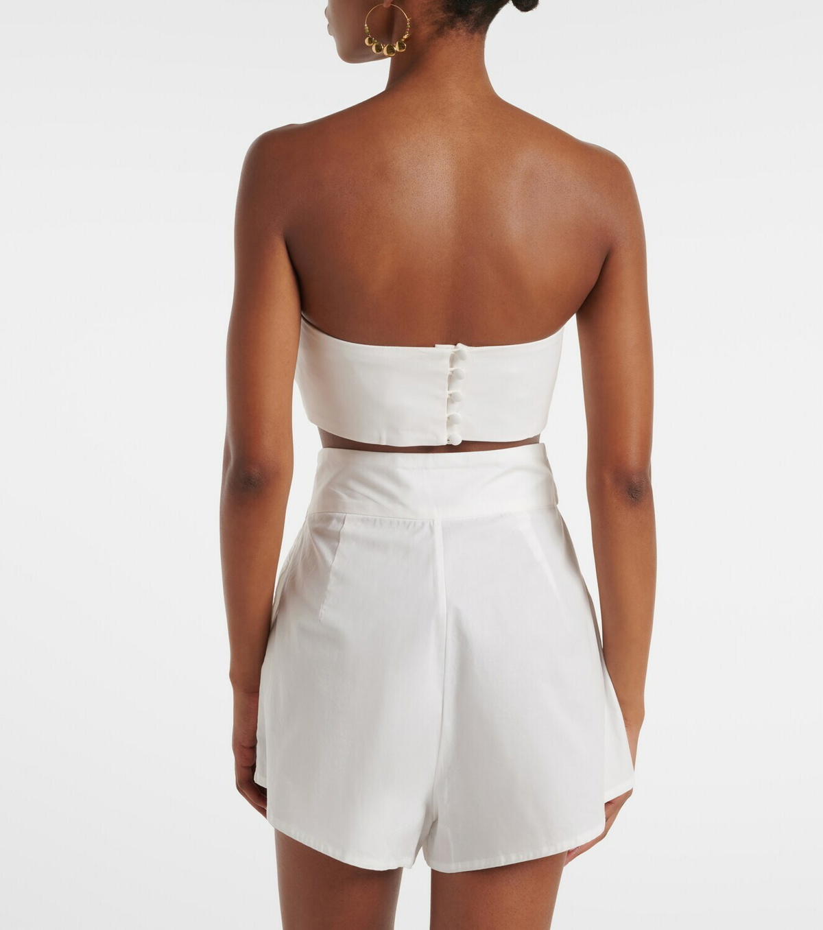 Adriana Degreas Embellished cotton-blend bandeau top