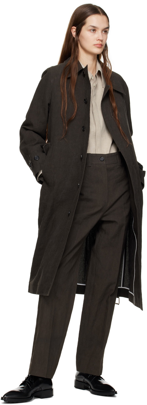 UMBER POSTPAST Brown Garment-Dyed Trousers