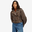 Weekend by Max Mara Women's Leather Jacket in Dark Bown