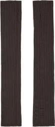 Rick Owens Brown Concordians Rasato Knit Arm Warmers