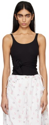 OPEN YY Black Knotted Tank Top