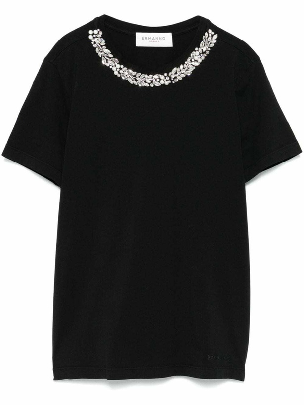 Photo: ERMANNO - Embroidered Cotton T-shirt