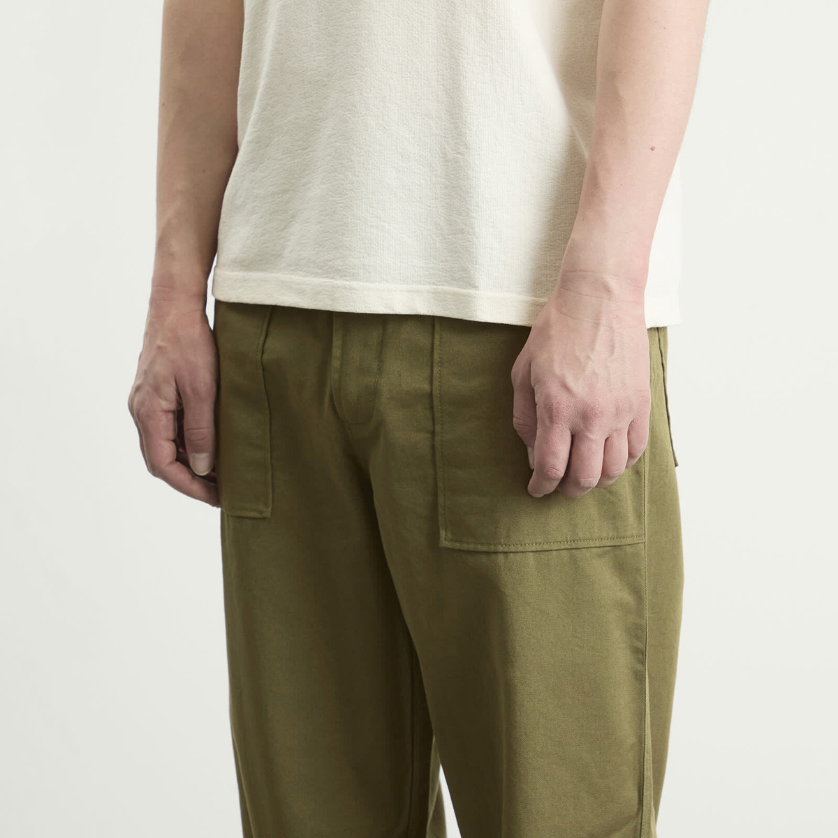 Universal Works Men's Twill Fatigue Pant in Light Olive