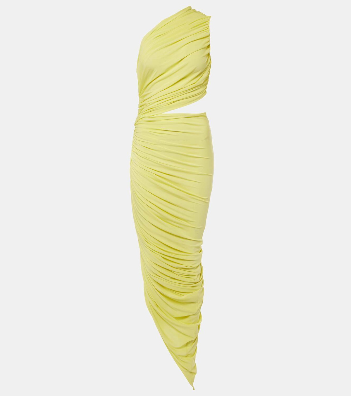 Alaïa Ruched cutout one-shoulder gown