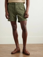 Corridor - Bedford Straight-Leg Ribbed Cotton Shorts - Green