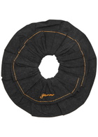 Ganni Logo-embroidered Stretch-cotton Scrunchie - Black - One Size