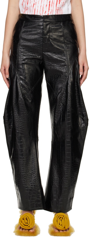 Photo: Puppets and Puppets Black Elliot Faux-Leather Trousers