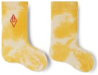 The Animals Observatory Baby Yellow & White Tie-Dye Snail Socks