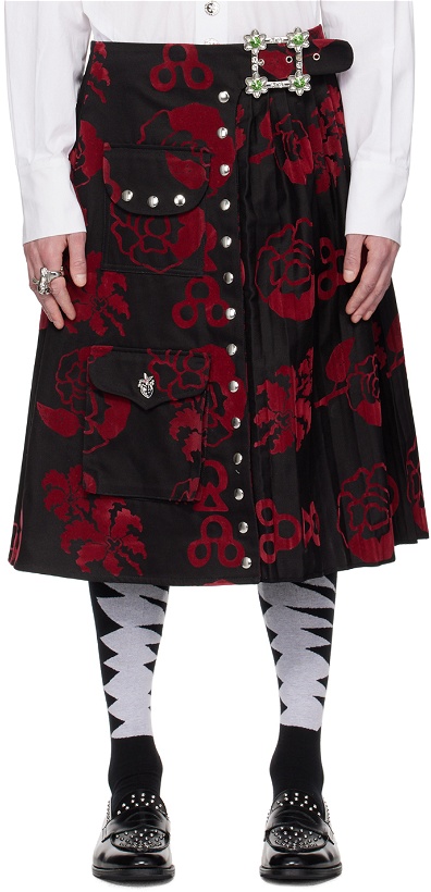 Photo: Chopova Lowena Black Celosia Denim Skirt