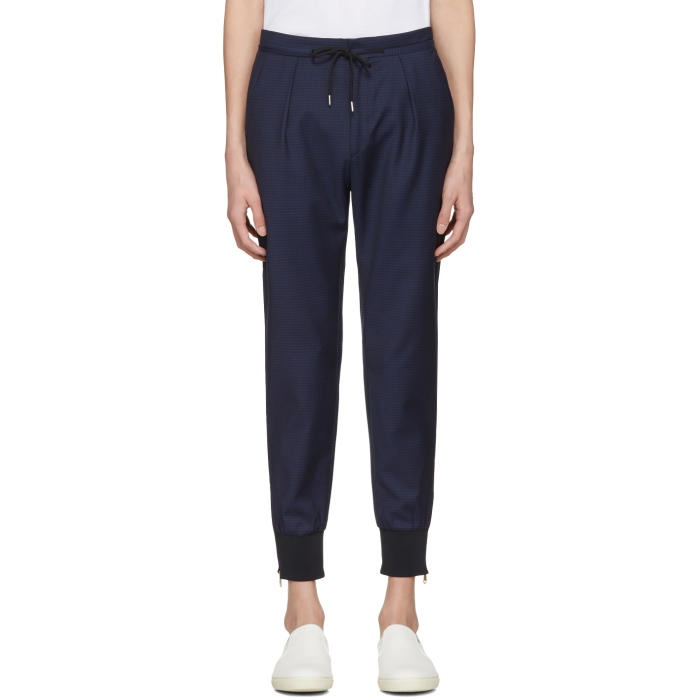 Photo: Paul Smith Navy Check Zip Trousers