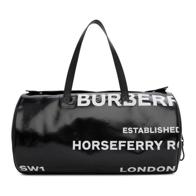 Burberry Black Graphic Kennedy Duffle Bag Burberry