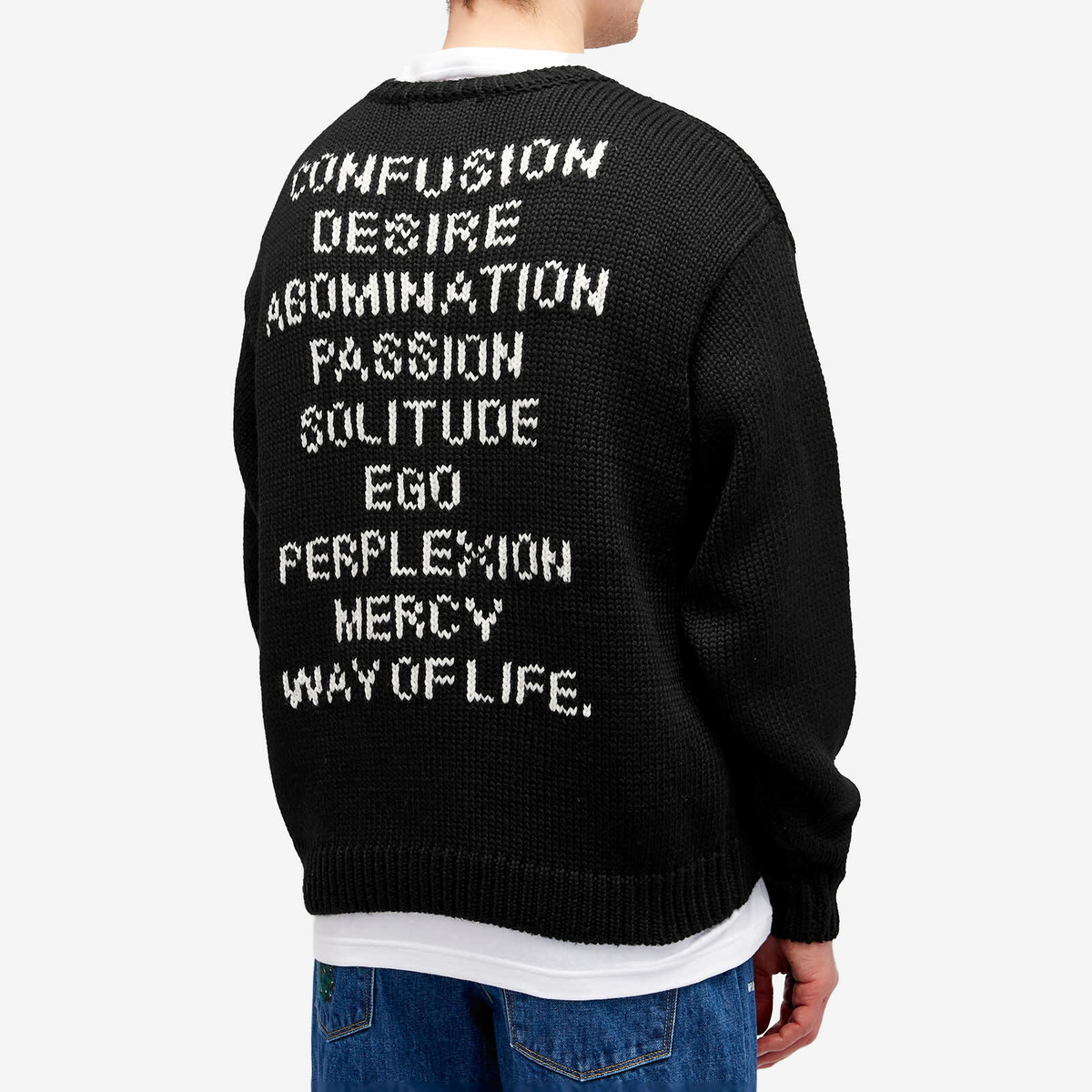 WTAPS Men's 05 Intarsia Motif Sweater in Black WTAPS