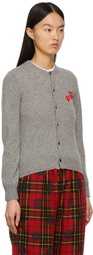 COMME des GARÇONS PLAY Grey Double Heart Cardigan