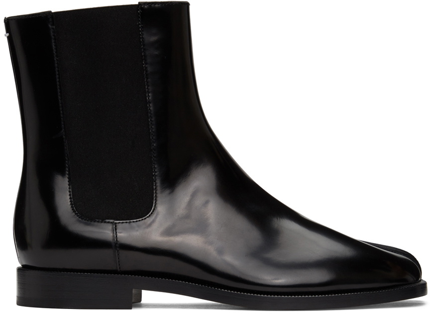 Maison Margiela Black Patent Tabi Chelsea Boots