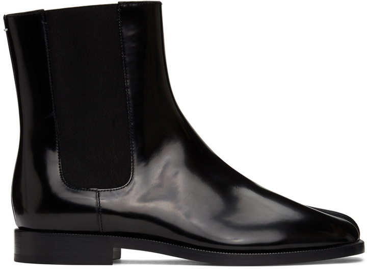Photo: Maison Margiela Black Patent Tabi Chelsea Boots