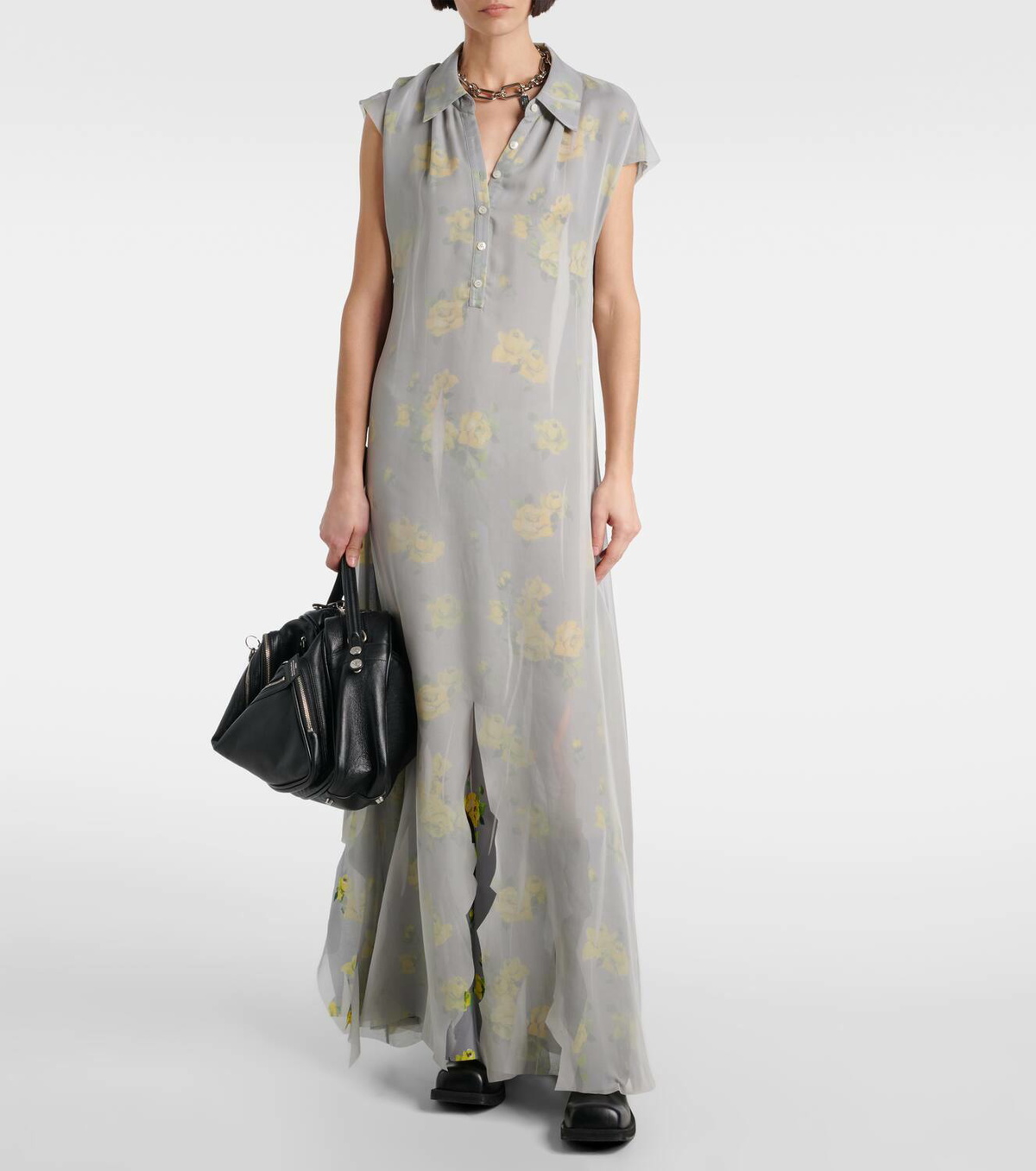 Acne Studios Layered distressed polo dress