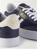 Polo Ralph Lauren - Court Vulc Webbing-Trimmed Leather and Mesh Sneakers - Blue