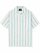 Portuguese Flannel - Donatella Convertible-Collar Embroidered Cotton Shirt - White