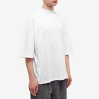 Jil Sander Men's Mock Neck T-Shirt in White Paper