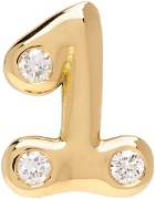BRENT NEALE Gold Bubble Number 1 Single Earring