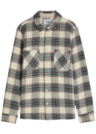 Wax London Whiting Checked Cotton-blend Overshirt Green