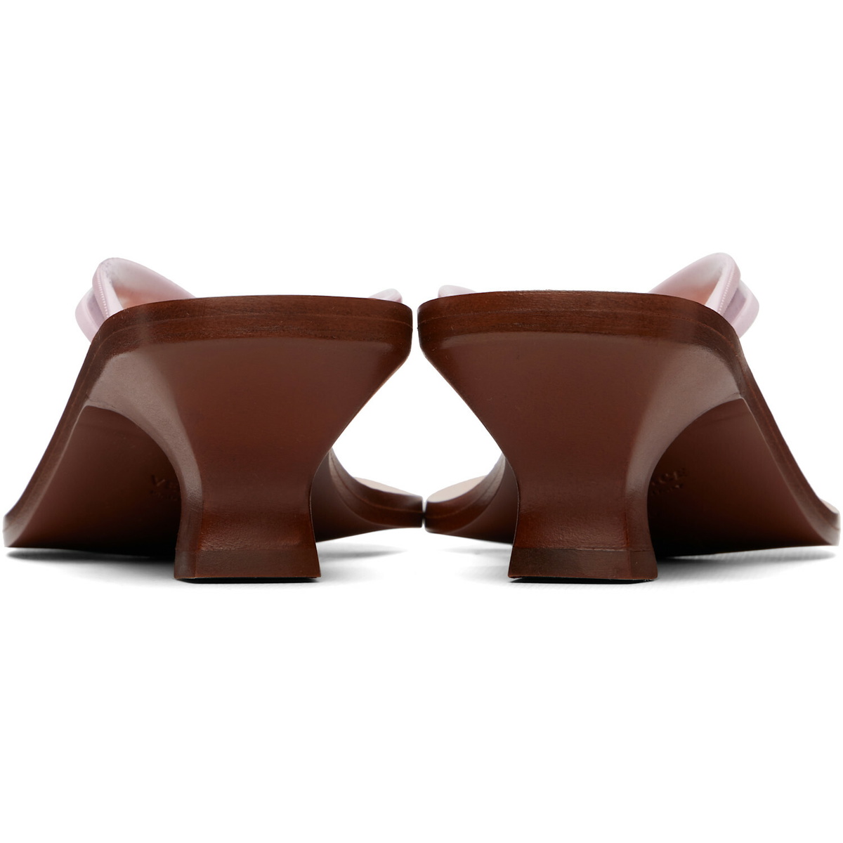 Versace Pink & Brown Sophie Rubber Thong Heeled Sandals