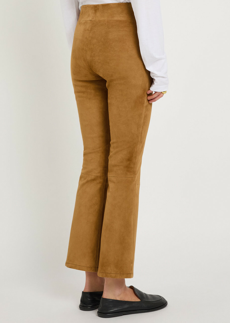 Arma Zaragoza Slim Bootcut Suede Trousers Light Brown