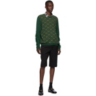 Gucci Green Wool Jacquard GG Sweatshirt