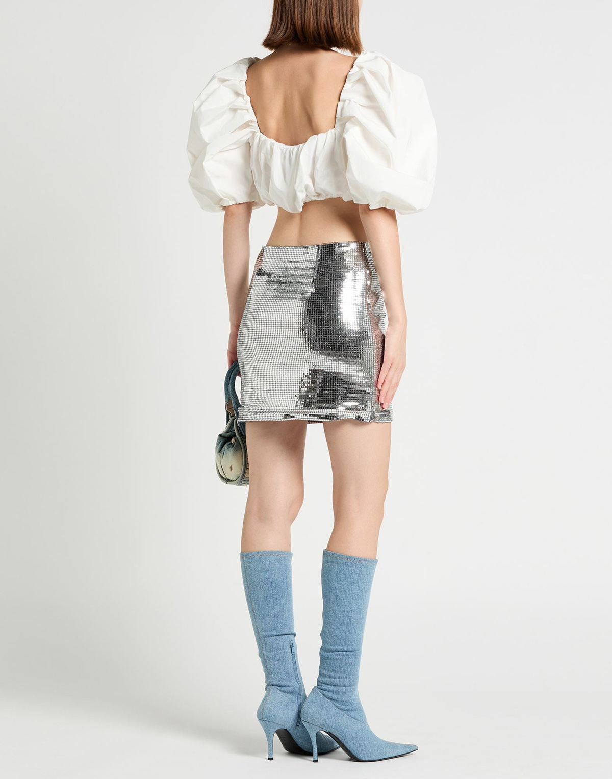 Maje Womens Mini skirt in Silver