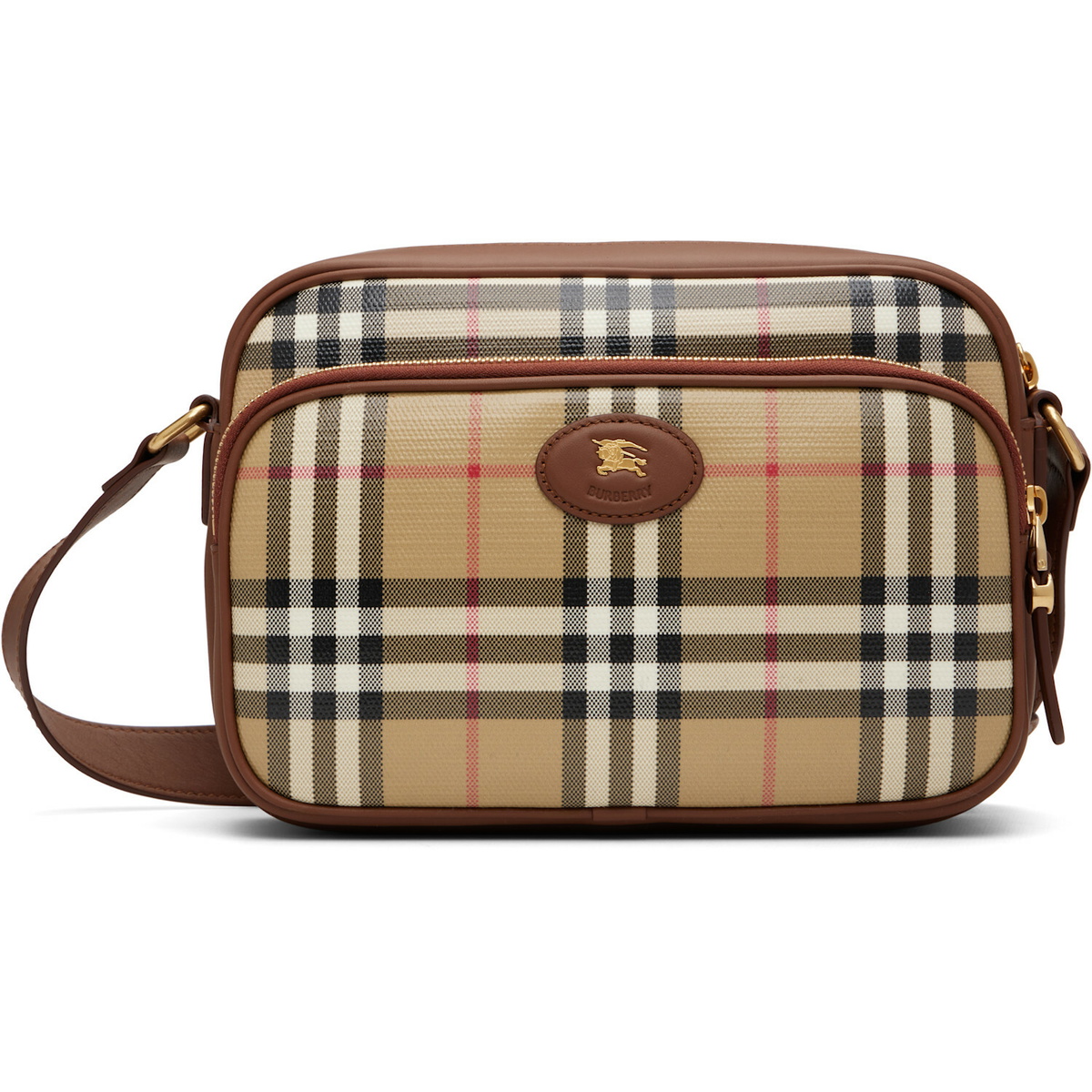 Burberry Beige Check Pocket Crossbody Bag