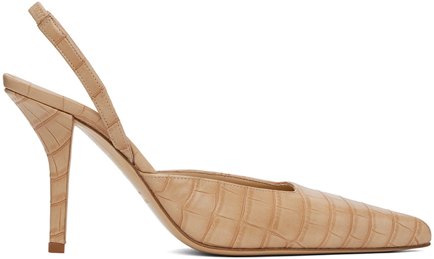 GIABORGHINI Beige Octavie Croc Heels