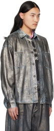 Acne Studios Silver Coated Denim Shirt