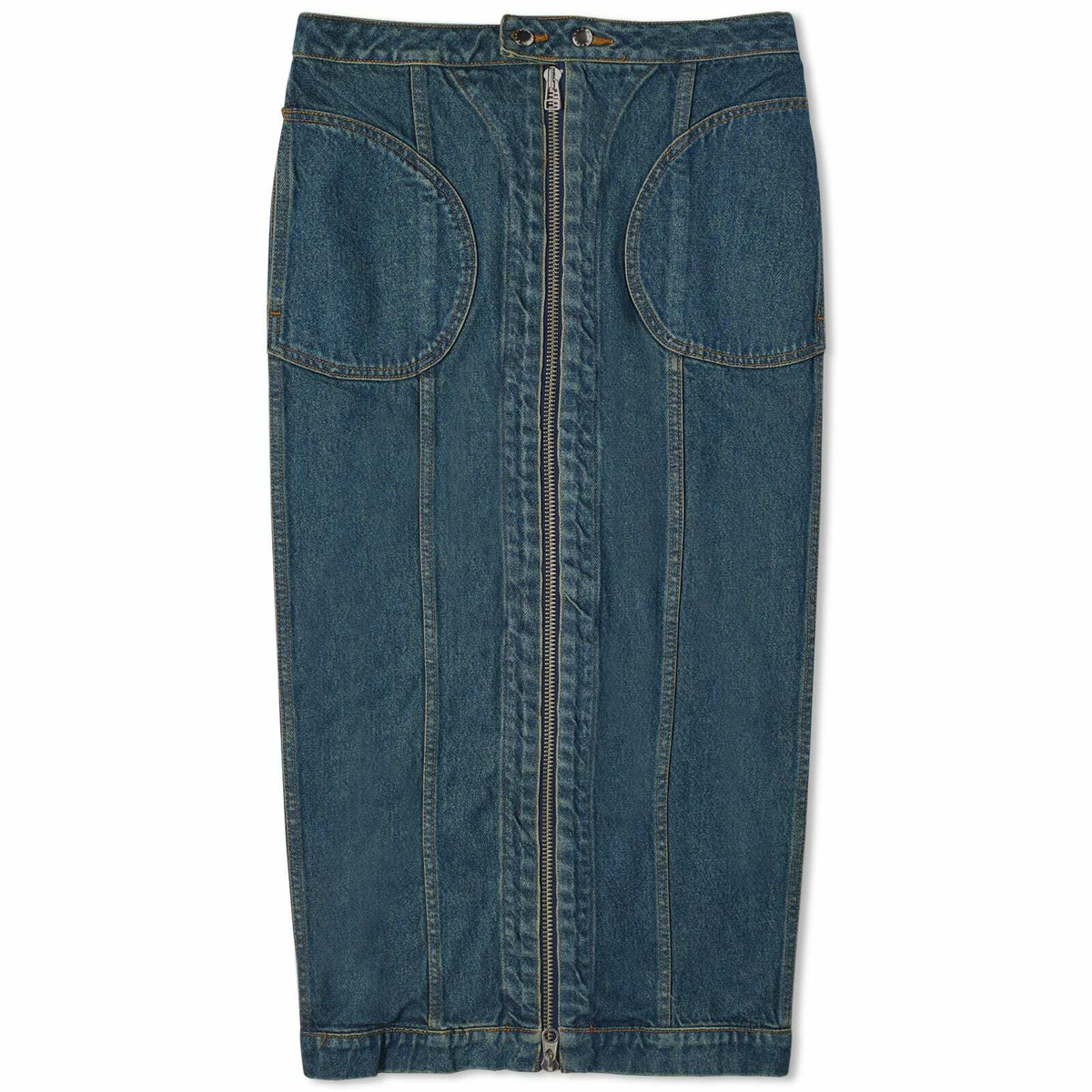 Eckhaus Latta Women's Denim Zip Skirt in New Blue